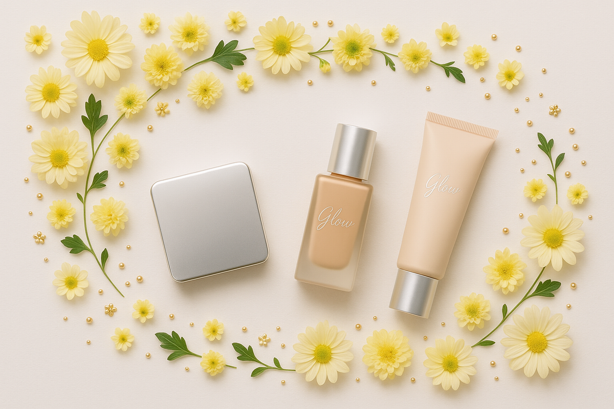 ツヤ肌とマット肌ファンデーションの違いを表すイメージ（質感で変わる肌印象）